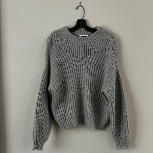 Elodie Chunky Knit Women's Sweater Grey Size M